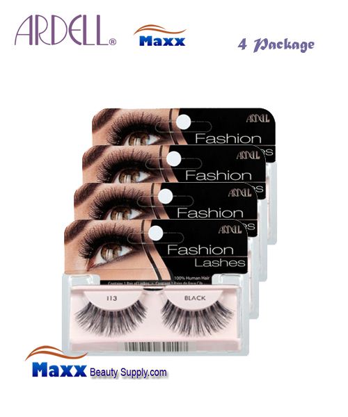 4 Package - Ardell Fashion Lashes Eye Lashes 113 - Black